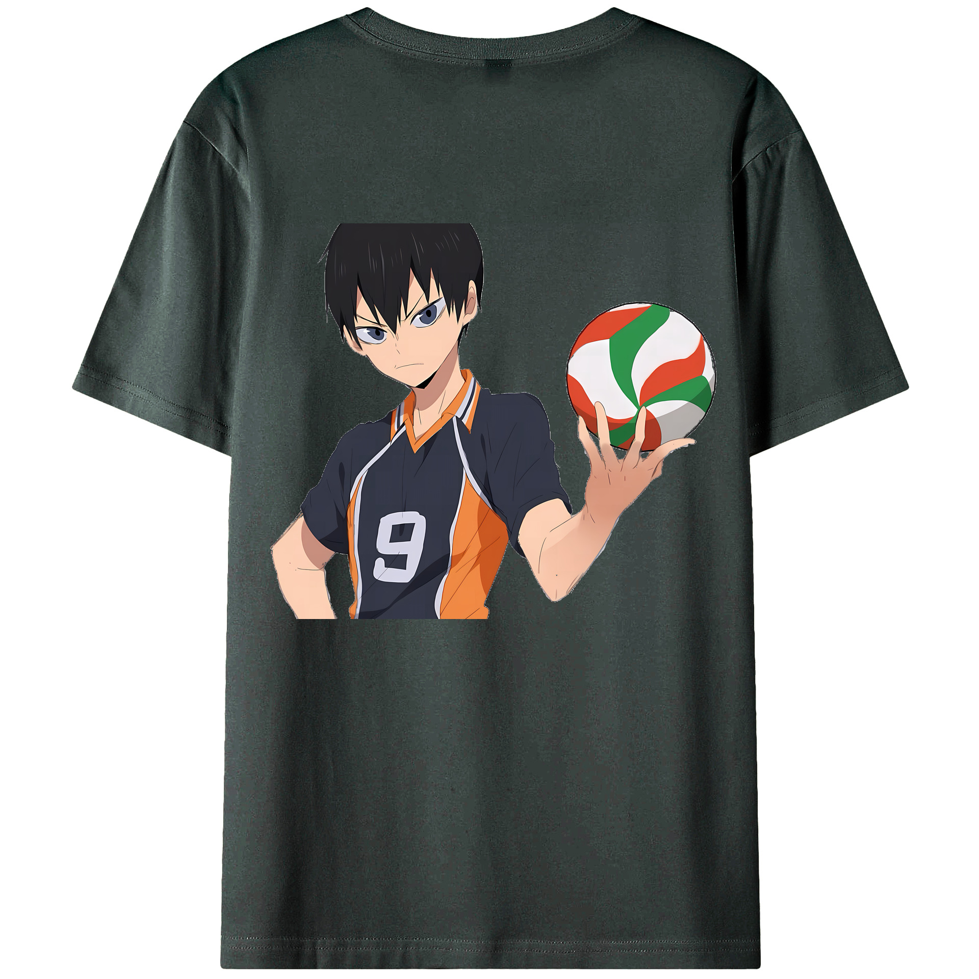 （画像用） ハイキュー!! Haikyu!! 綿100％ メンズ半袖Tシャツ（バックプリント） 通気性